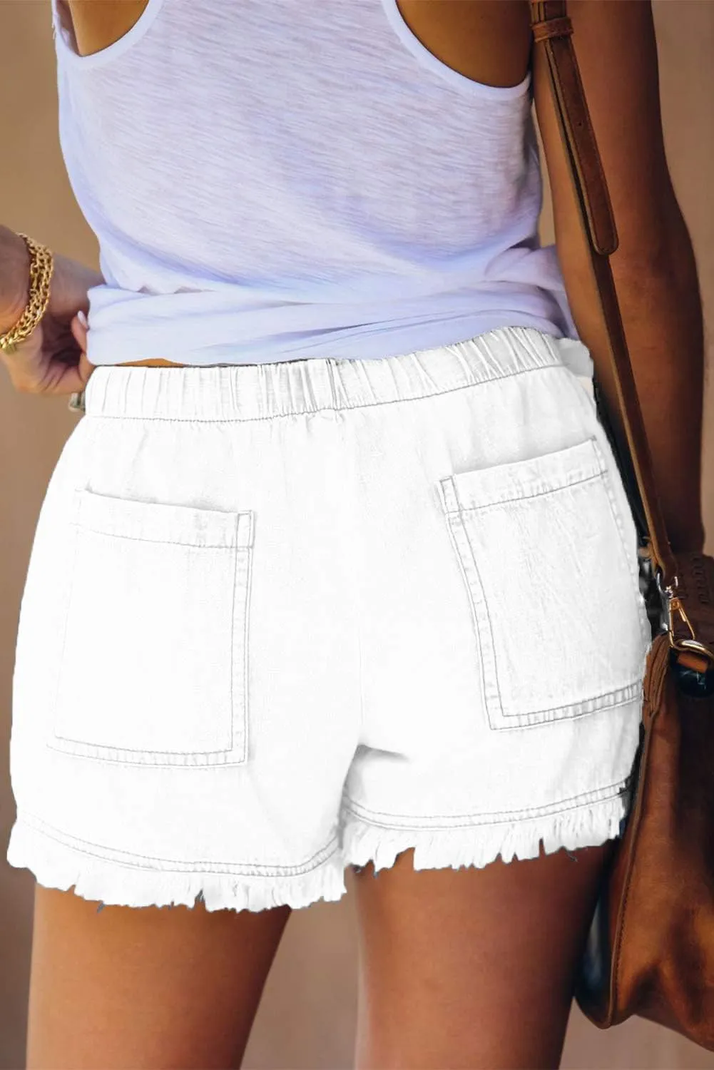 HVEPUO Women Casual Summer Shorts Elastic High Waisted Short Pants with Pockets