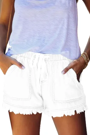 HVEPUO Women Casual Summer Shorts Elastic High Waisted Short Pants with Pockets