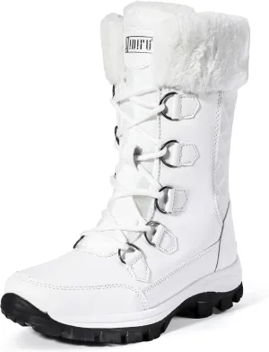 IDIFU IN2 Womens Snow Boots Winter Boots for Women Waterproof Comfortable Warm Insulated Non-Slip Outdoor Boots Fashion Casual Hiking Walking Lightweight Lace Up Faux Fur Lined Mid-Calf Booties