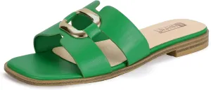 IDIFU Women's Flat Sandals Square Open Toe Slip On Comfortable Dressy Cute Trendy Casual Fancy Slide Sandals for Women Ladies Bridal Summer Beach Work Office Wedding Flat Sandals