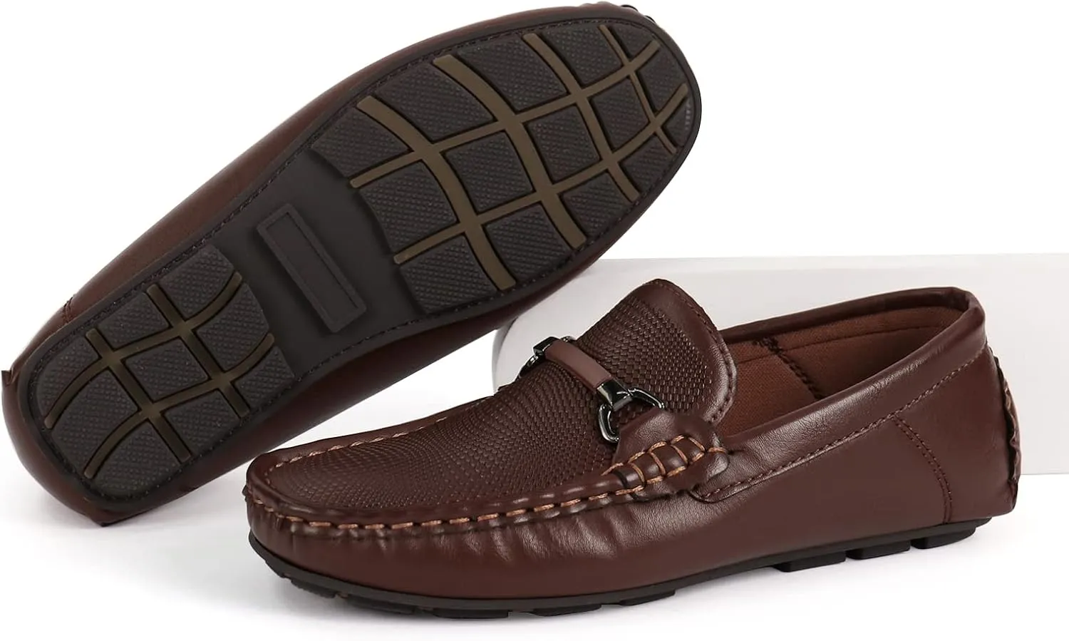 JABASIC Kids Penny Loafer Casual Slip-On Moccasin Flats Boys Dress Shoes
