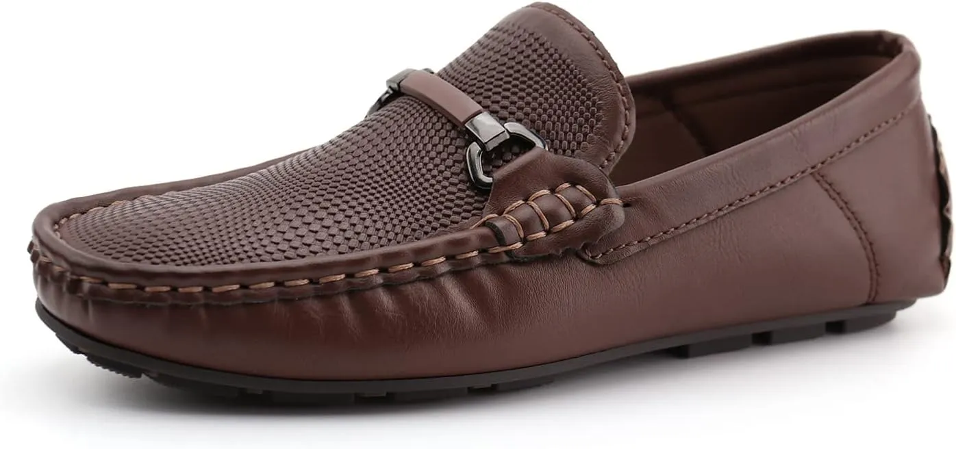 JABASIC Kids Penny Loafer Casual Slip-On Moccasin Flats Boys Dress Shoes