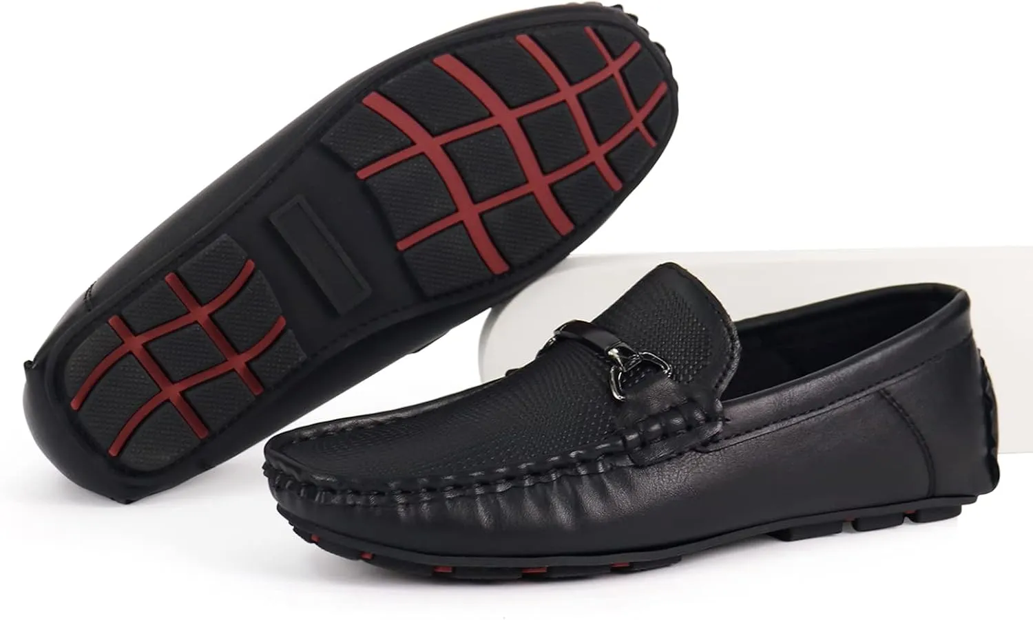 JABASIC Kids Penny Loafer Casual Slip-On Moccasin Flats Boys Dress Shoes