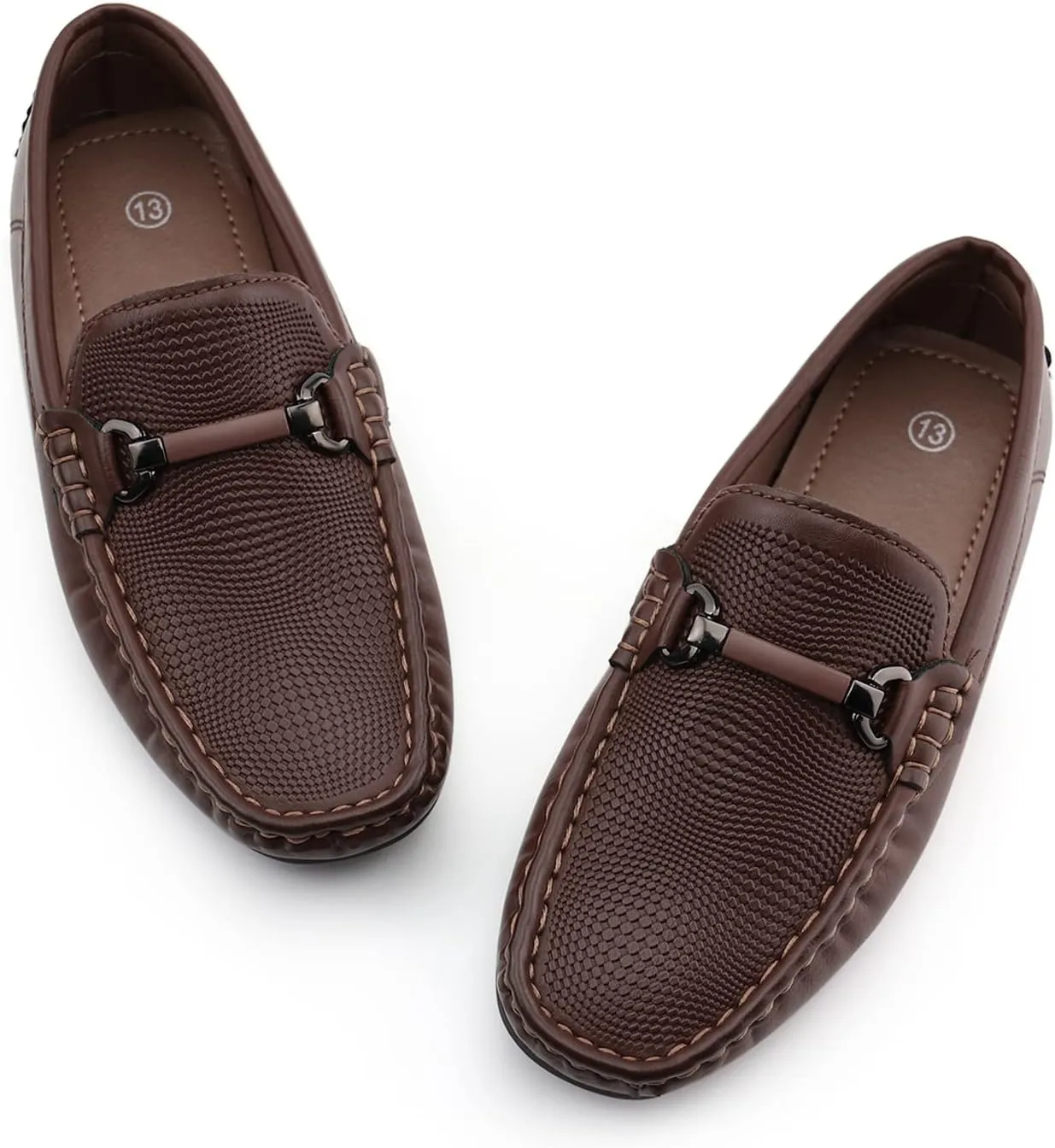 JABASIC Kids Penny Loafer Casual Slip-On Moccasin Flats Boys Dress Shoes