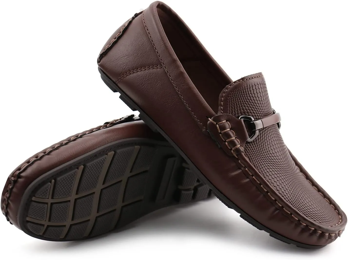 JABASIC Kids Penny Loafer Casual Slip-On Moccasin Flats Boys Dress Shoes