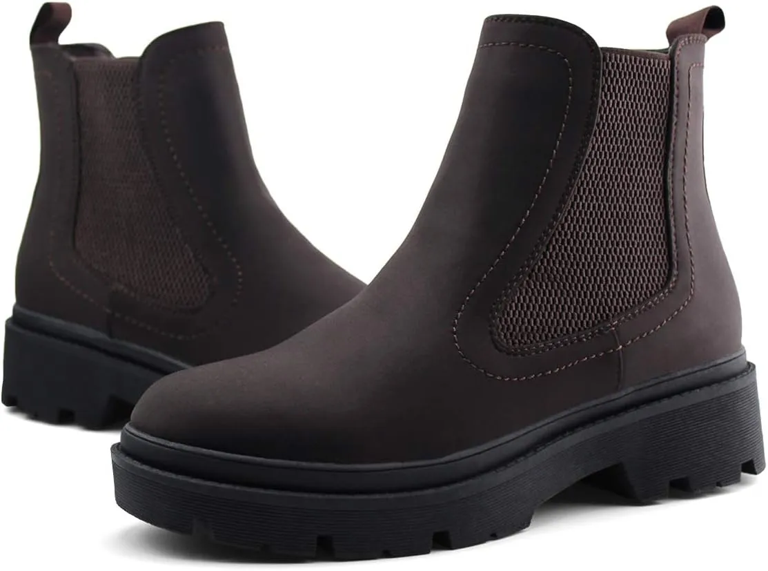 JABASIC Women Chelsea Boots Low Heel Elastic Ankle Boots (10,Army Green)