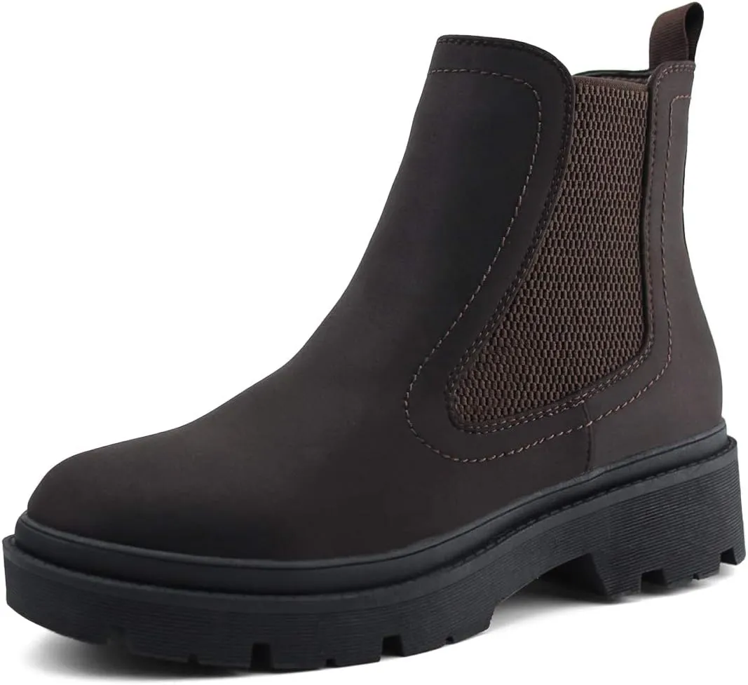 JABASIC Women Chelsea Boots Low Heel Elastic Ankle Boots (10,Army Green)
