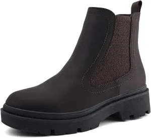 JABASIC Women Chelsea Boots Low Heel Elastic Ankle Boots (10,Army Green)