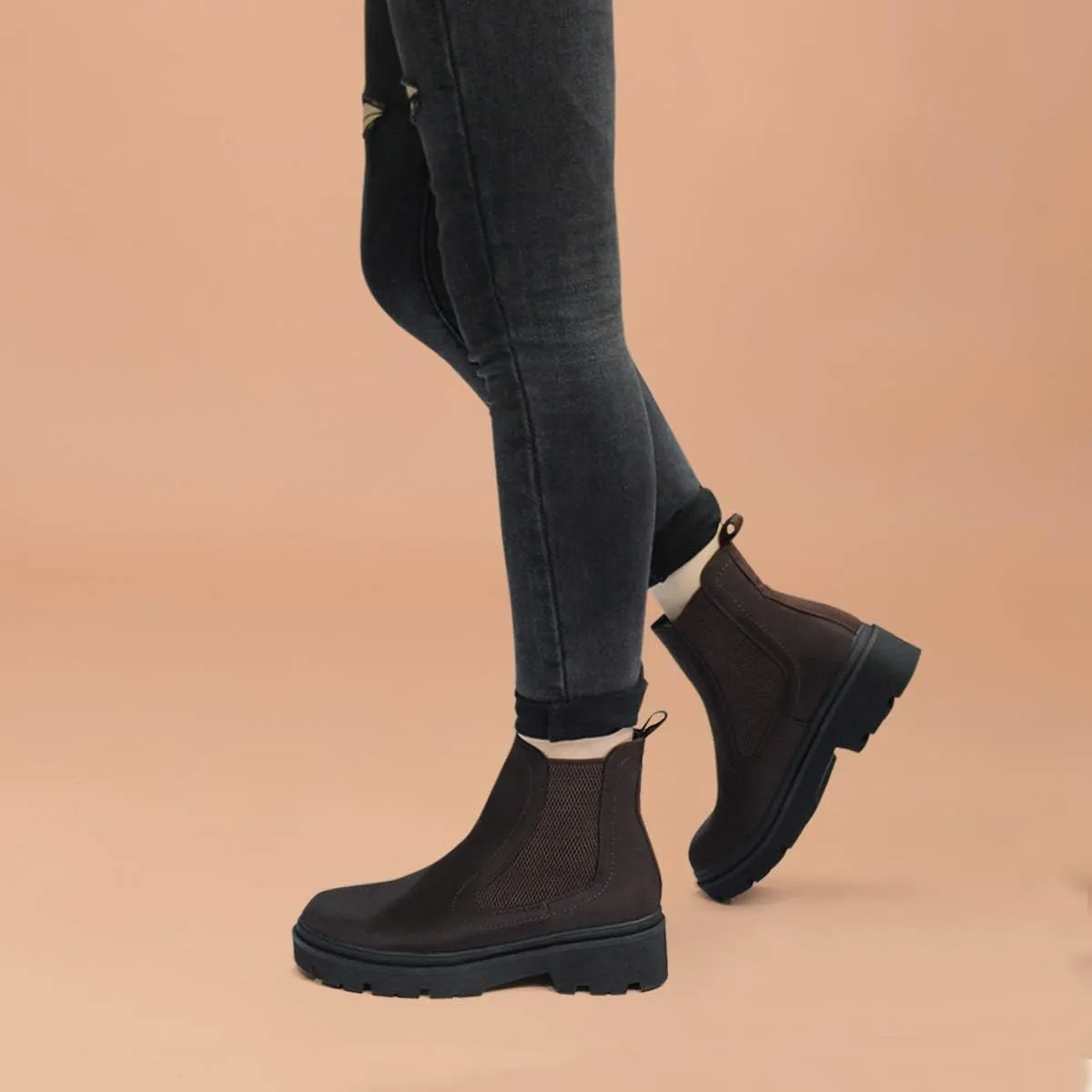 JABASIC Women Chelsea Boots Low Heel Elastic Ankle Boots (10,Army Green)