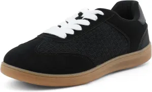 JENN ARDOR Womens Fashion Sneakers Casual Tennis Dress Shoes for Womens Lace-up Round Toe Comfortable Walking Flats Low Top Trendy