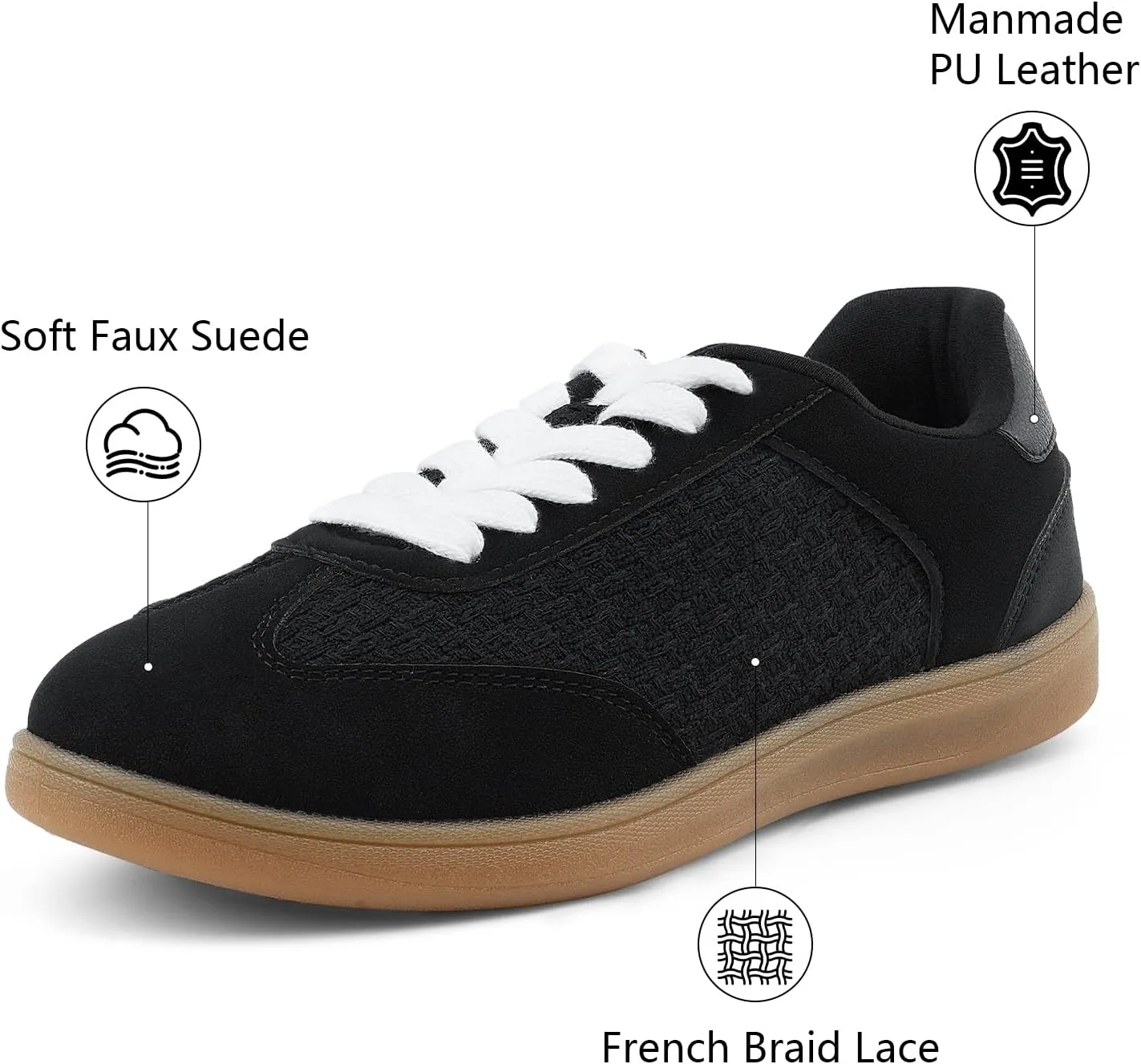 JENN ARDOR Womens Fashion Sneakers Casual Tennis Dress Shoes for Womens Lace-up Round Toe Comfortable Walking Flats Low Top Trendy