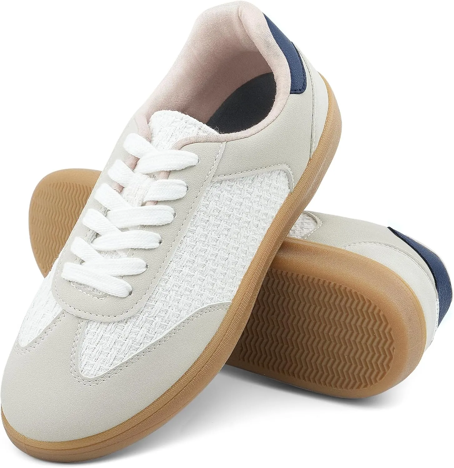 JENN ARDOR Womens Fashion Sneakers Casual Tennis Dress Shoes for Womens Lace-up Round Toe Comfortable Walking Flats Low Top Trendy
