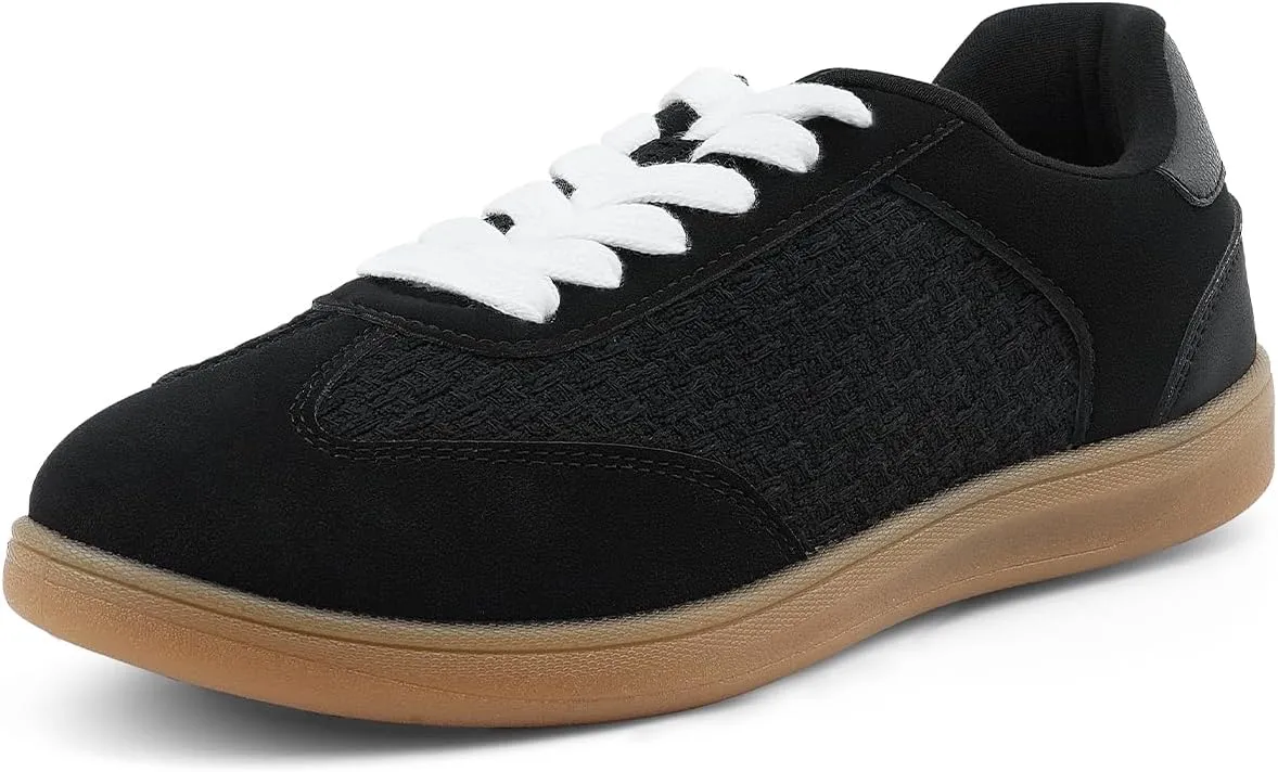 JENN ARDOR Womens Fashion Sneakers Casual Tennis Dress Shoes for Womens Lace-up Round Toe Comfortable Walking Flats Low Top Trendy