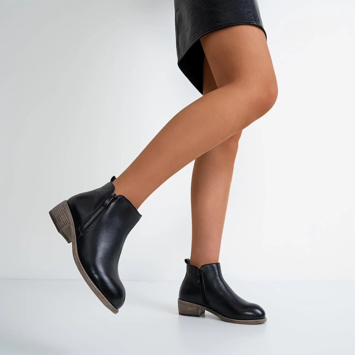 Jeossy Women's Ankle Boots, Classic Low Heeled Short Booties, Casual Comfortable Boots
