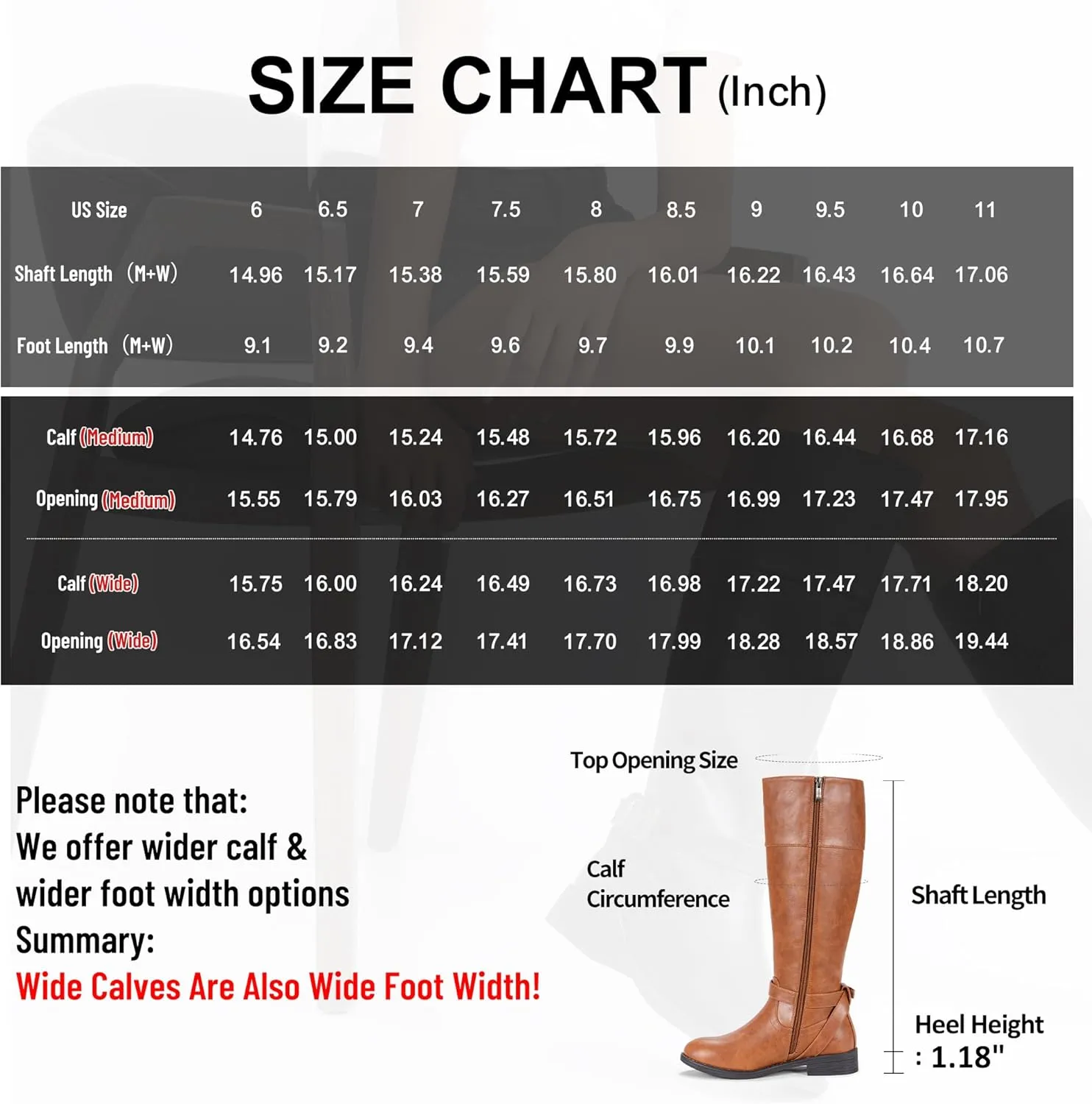 Jeossy Women's Knee High Riding Tall Boots, Comfortable with Metal Buckle and Zipper Boots with Wide Calf
