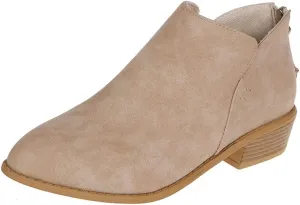 JITUUE Ankle Booties for Women,Women's Casual Dress Low Heeled Booties. V Cut Fashion Thick Heel Design Shoes