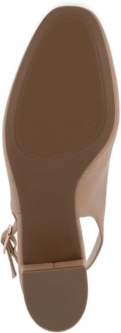 Jones New York Women's Patent Slingback Heeled Sandals | Block Heel Dress Shoes with Buckle | Open-Toe/Closed-Toe Elegant & Comfortable Footwear for Formal Events, Parties & Weddings