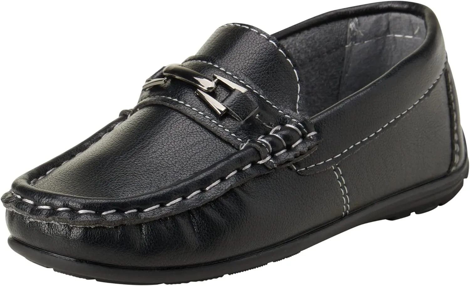 Josmo Boys’ Shoes – Casual Leatherette Moccasin Driving Loafers (Size: 5T-5 Big Kid)