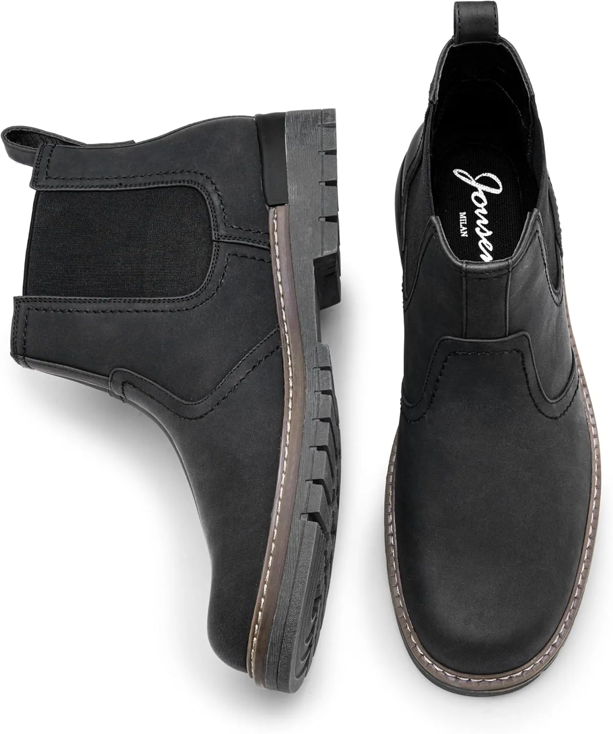 Jousen Chelsea Boots Men Lightweight Mens Boots Classic Slip On Boots Casual Boots for Men