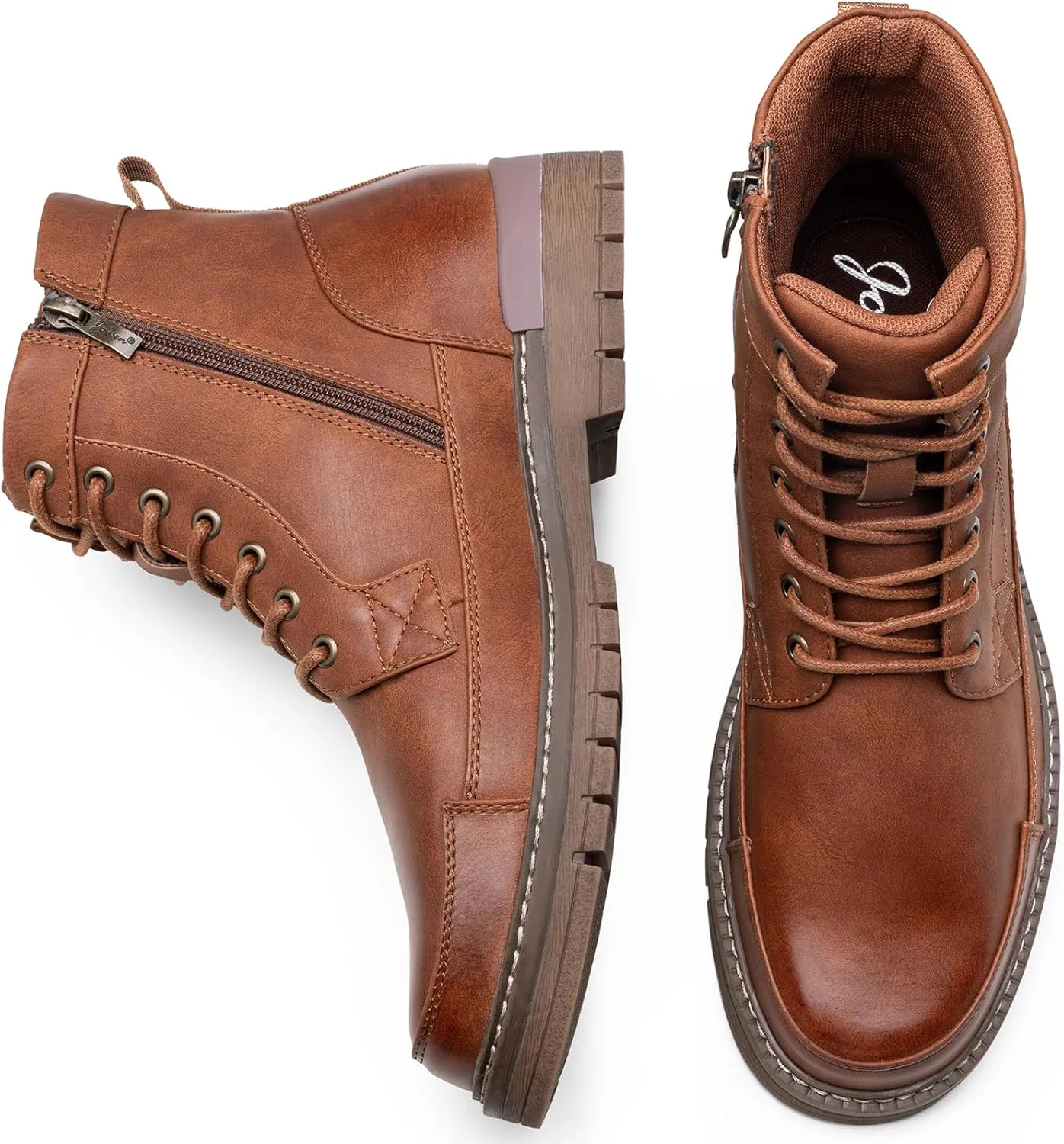 Jousen Men Boots Casual Motorcycle Boots for Men Chukka Zipper Combat Botas Para Hombre Fashion