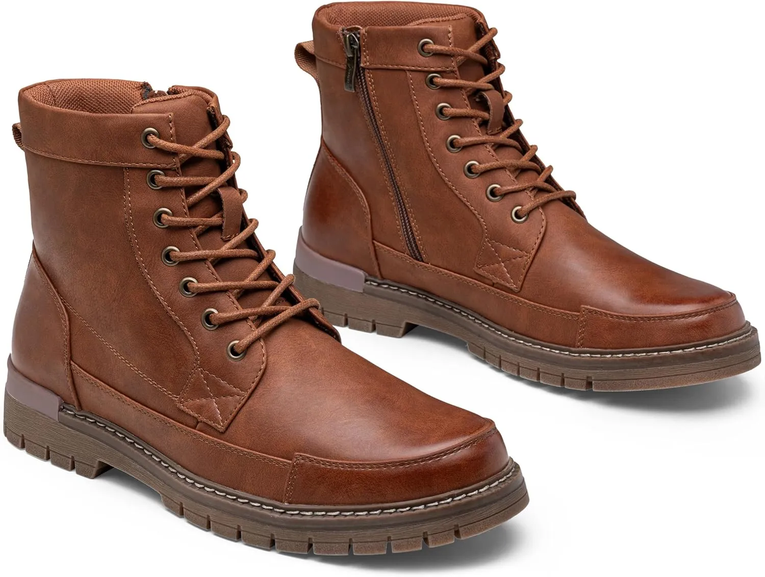 Jousen Men Boots Casual Motorcycle Boots for Men Chukka Zipper Combat Botas Para Hombre Fashion