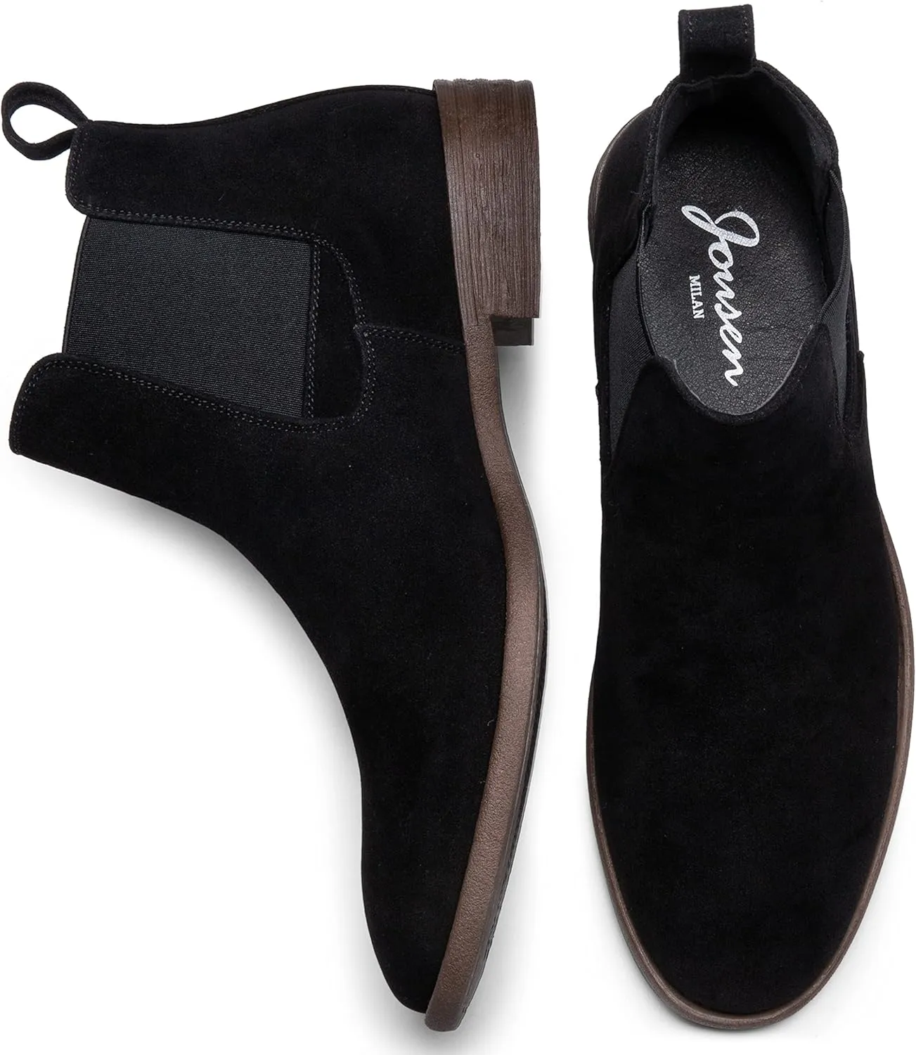 Jousen Men's Chelsea Boots Lightweight Casual Chukka Ankle Boots Classic Elastic Dress Boots For Men