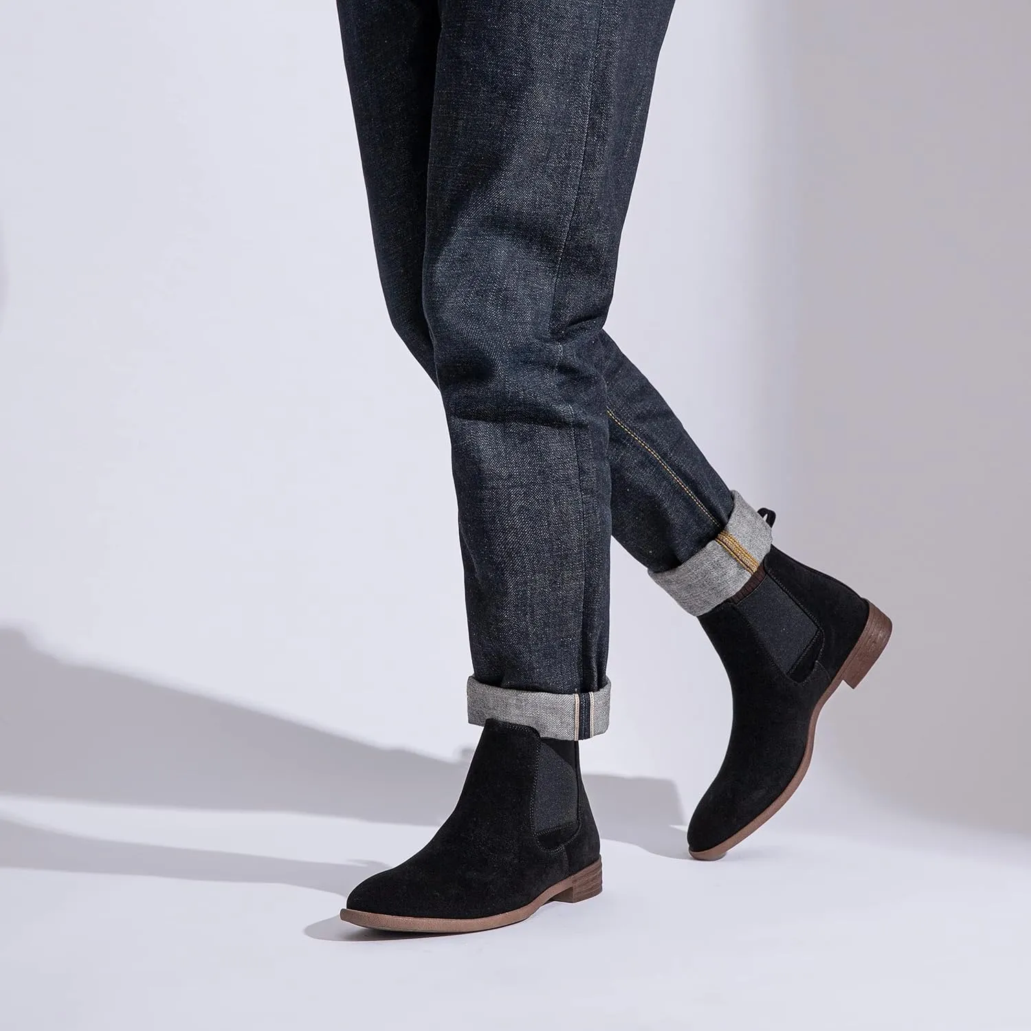 Jousen Men's Chelsea Boots Lightweight Casual Chukka Ankle Boots Classic Elastic Dress Boots For Men