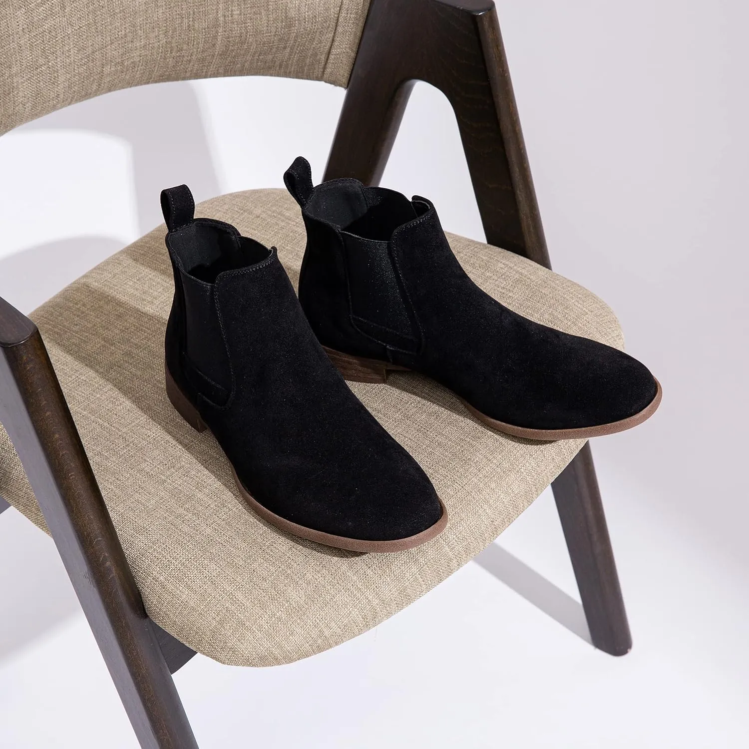 Jousen Men's Chelsea Boots Lightweight Casual Chukka Ankle Boots Classic Elastic Dress Boots For Men
