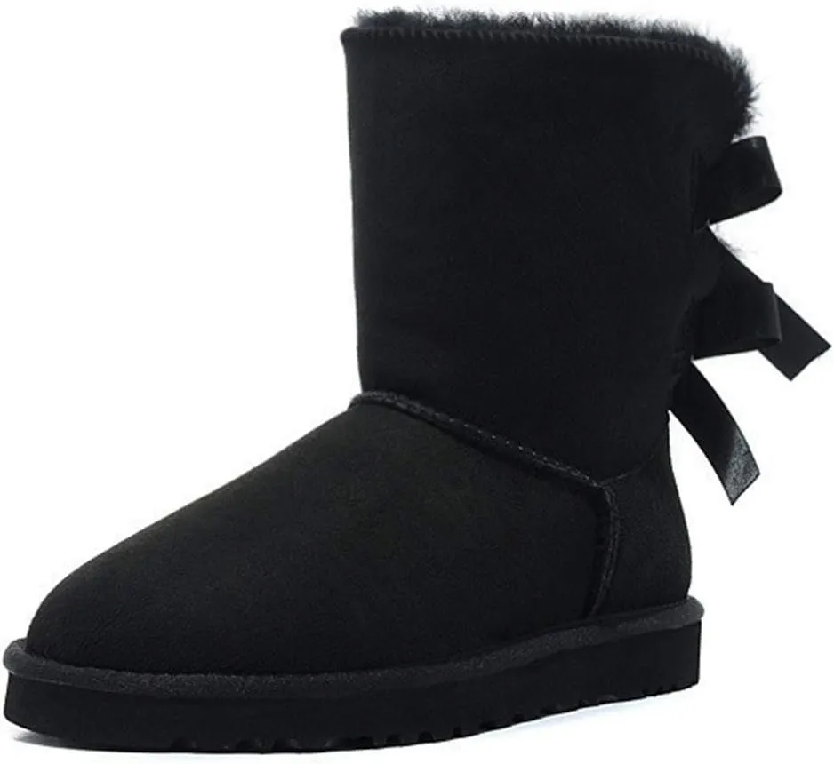 JOY IN LOVE Women's Snow Boots for Winter Mid-Calf high Back Bows