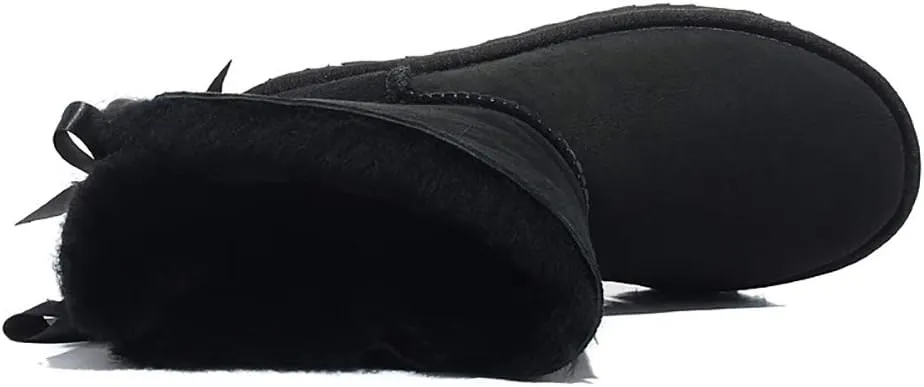 JOY IN LOVE Women's Snow Boots for Winter Mid-Calf high Back Bows