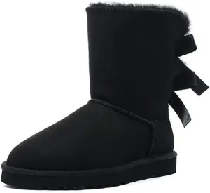 JOY IN LOVE Women's Snow Boots for Winter Mid-Calf high Back Bows