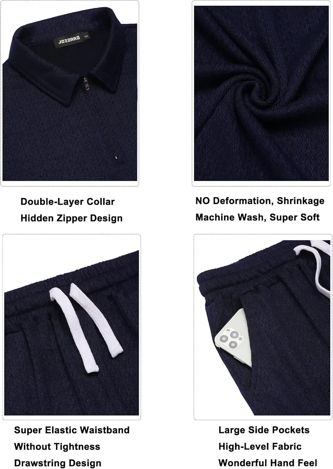 JoZorro Mens Polo Shirts and Shorts Set Tracksuit Fashion Casual Summer 2 Piece Outfits for Men