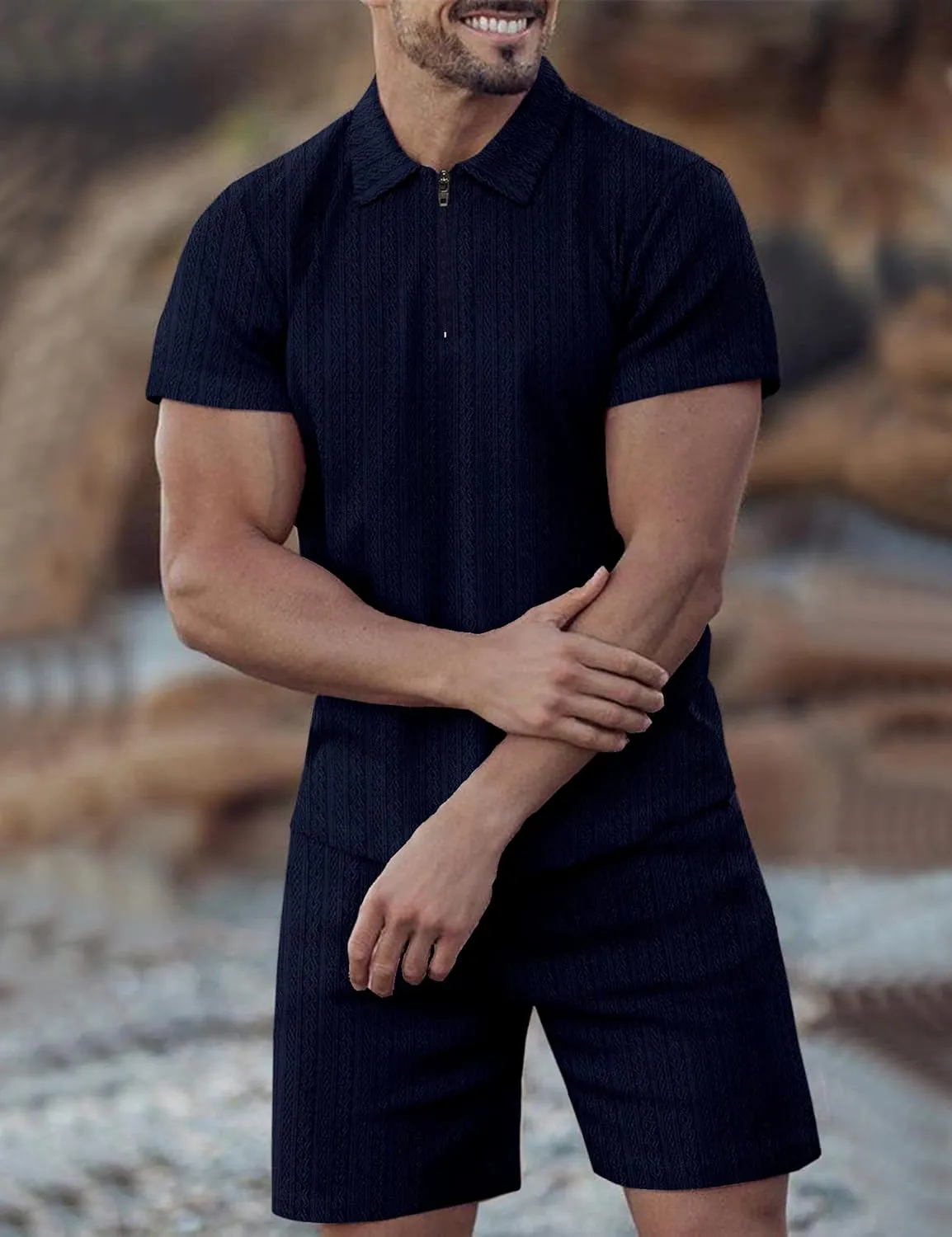 JoZorro Mens Polo Shirts and Shorts Set Tracksuit Fashion Casual Summer 2 Piece Outfits for Men