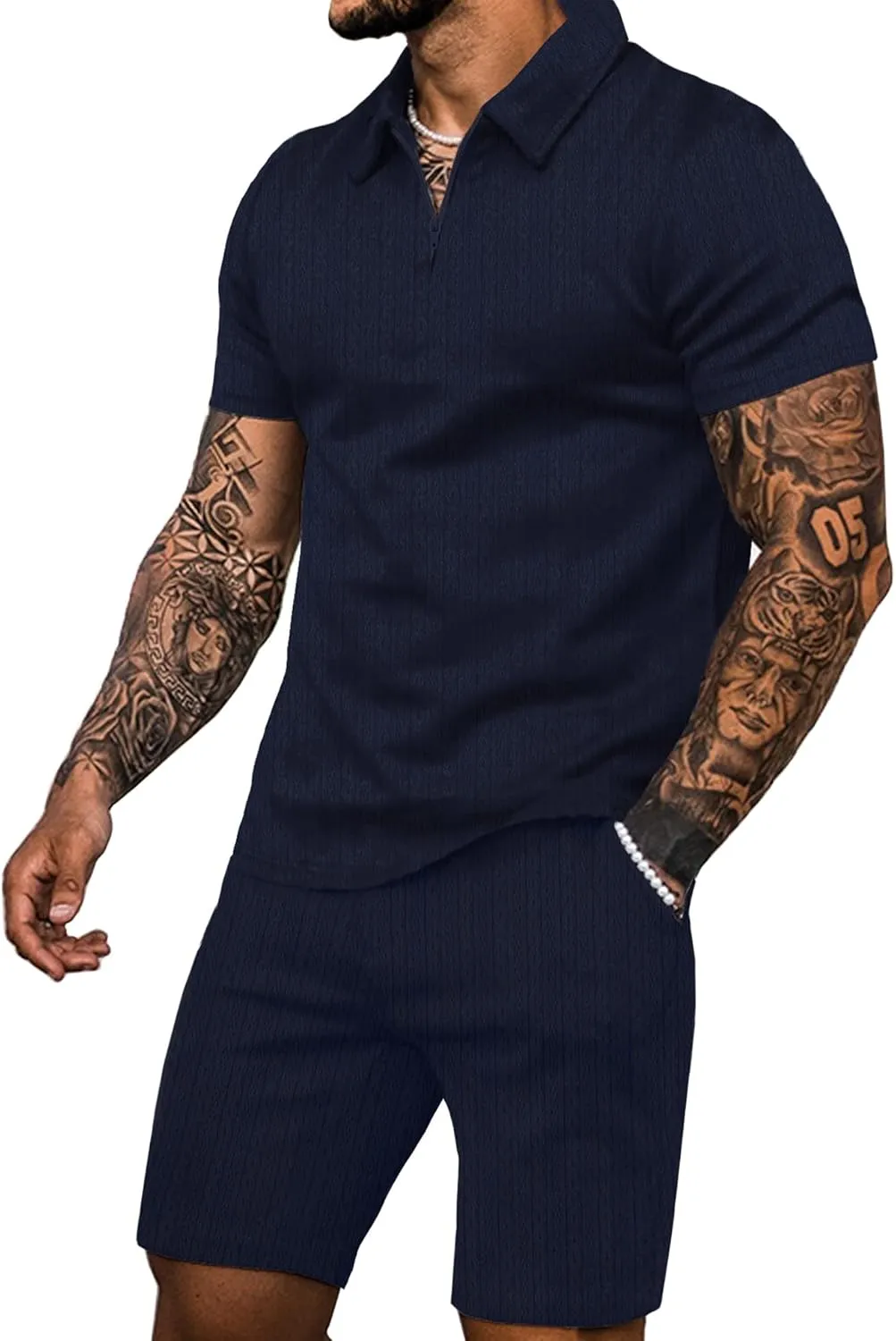 JoZorro Mens Polo Shirts and Shorts Set Tracksuit Fashion Casual Summer 2 Piece Outfits for Men