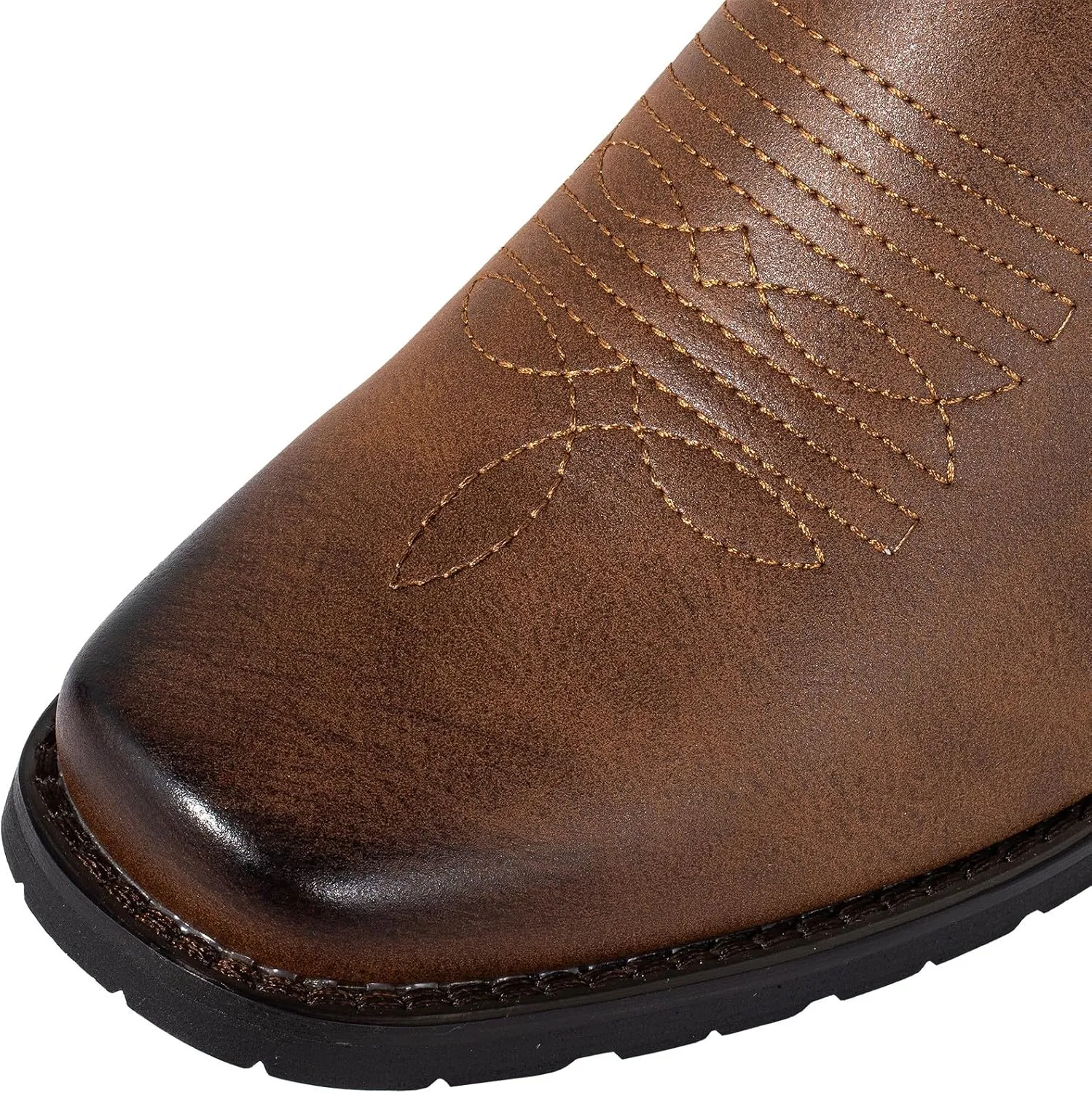 J's.o.l.e Chelsea Cowboy Boots for Men Square Toe Western Boots Classic Casual Work Ankle Boots