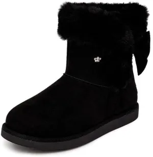 Juicy Couture Girls Winter Fur Boots Warm Insulated Fashion Booties Mid Calf Outdoor Snow Boot for Toddler/Little Kid/Big Kid
