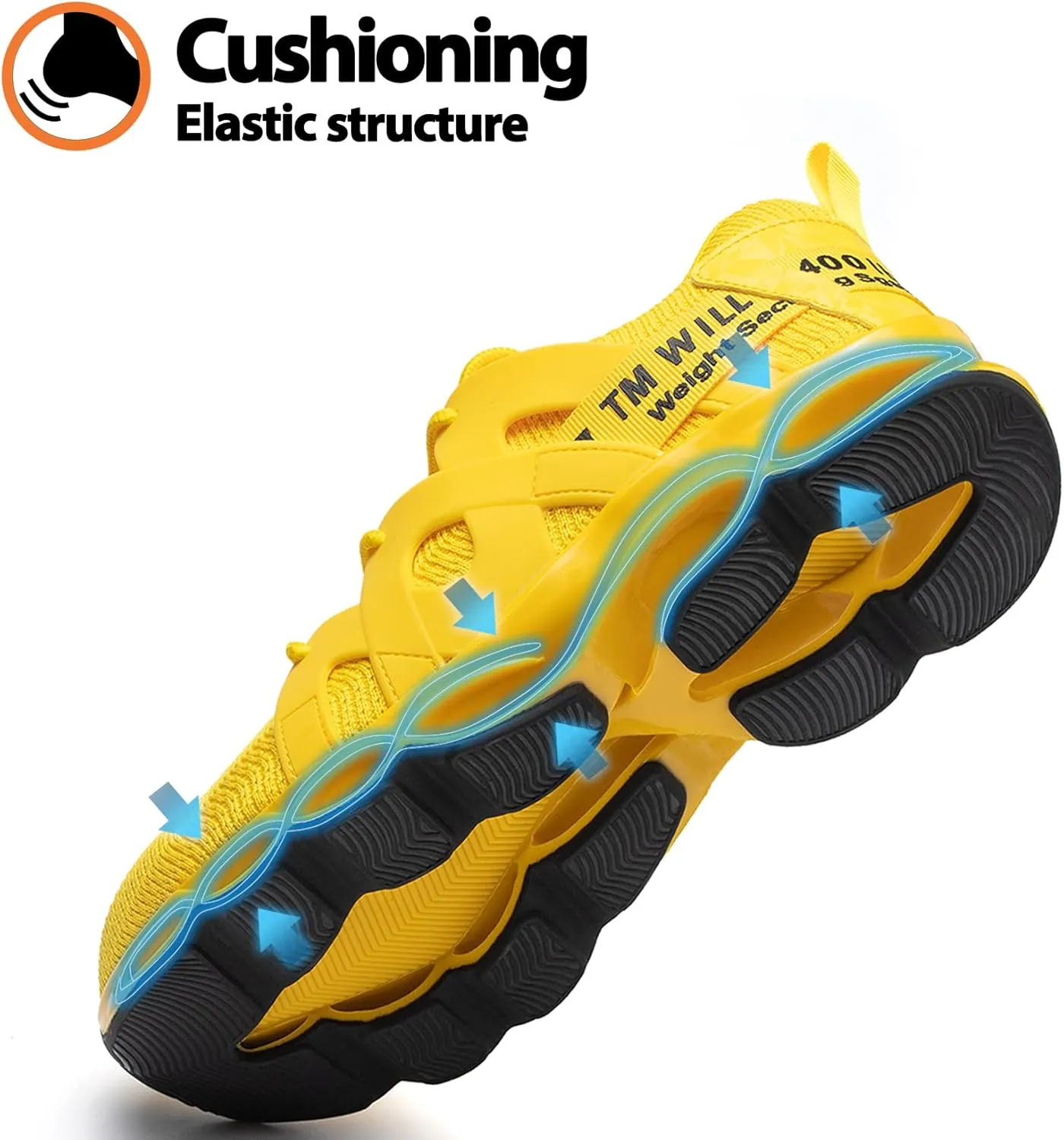 Kezhiho Steel Toe Shoes for Men Women Cushion Comfortable Work Shoes Lightweight Breathable Sneakers Slip Resistant Indestructible Construction Industrial Safety Shoes