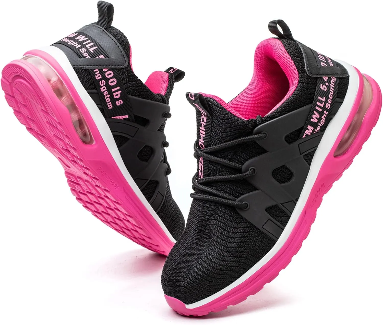Kezhiho Steel Toe Shoes for Women Air Cushion Lightweight Work Shoes Comfortable Breathable Puncture Proof Slip Resistant Sneakers Indestructible Construction Industrial Safety Shoes