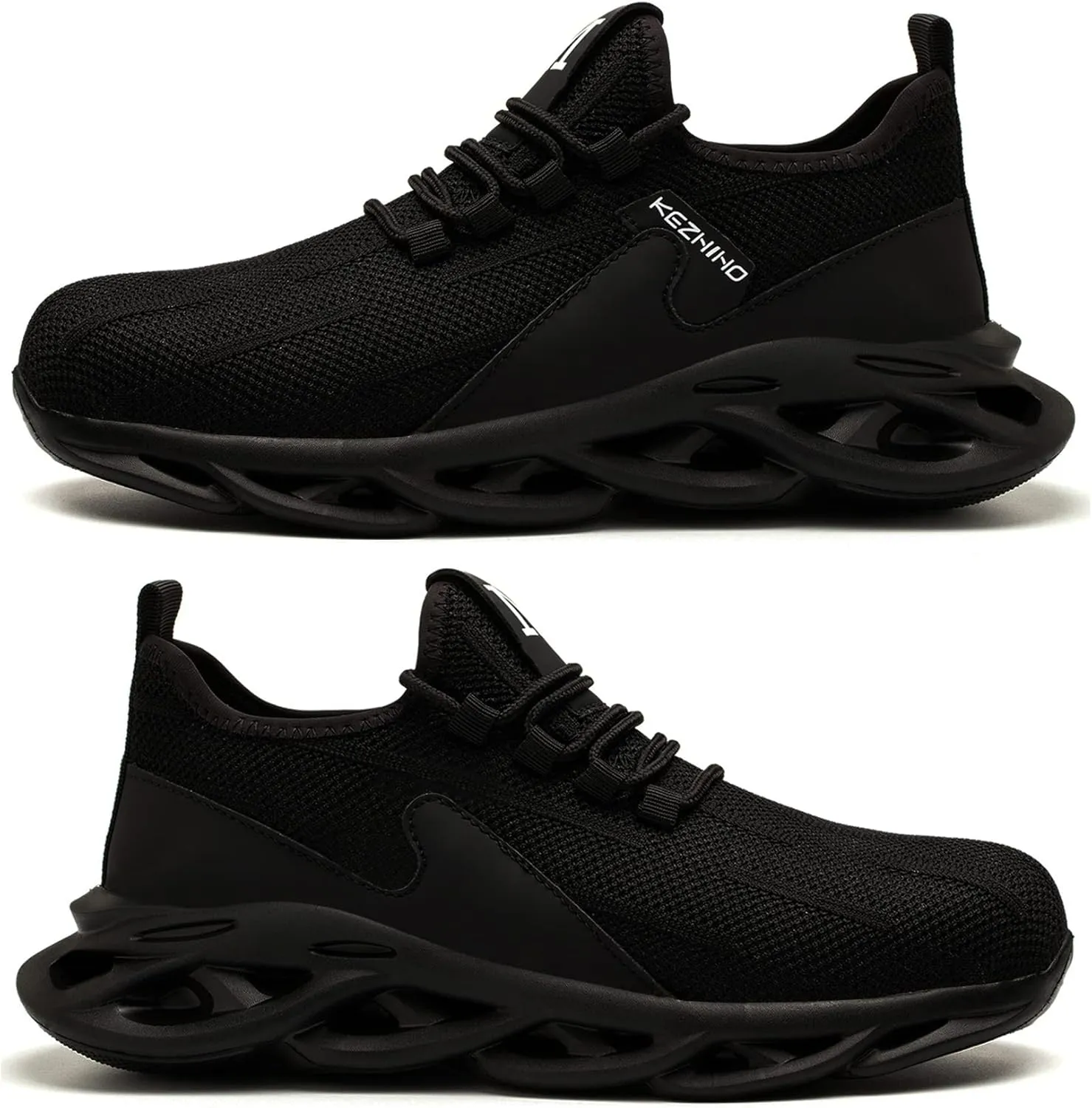 Kezhiho Steel Toe Work Shoes for Men Lightweight Comfortable Slip Resistant Puncture Proof Safety Shoes Breathable Indestructible Construction Industrial Sneakers