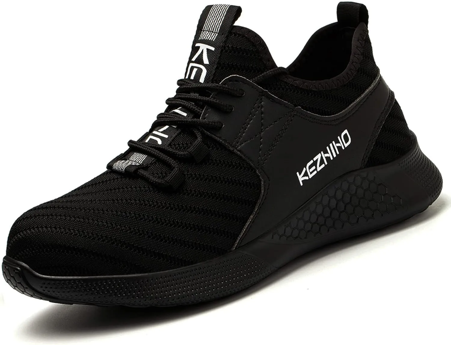 Kezhiho Steel Toe Work Shoes for Men Lightweight Comfortable Slip Resistant Puncture Proof Safety Shoes Breathable Indestructible Construction Industrial Sneakers