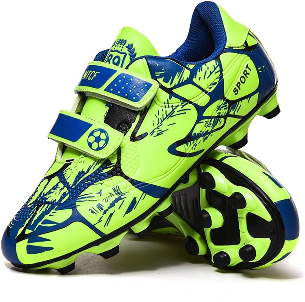 Kids Firm Ground Soccer Cleats for Boys Girls Outdoor Athletic Turf Shoes Indoor Football Trainning Sneakers