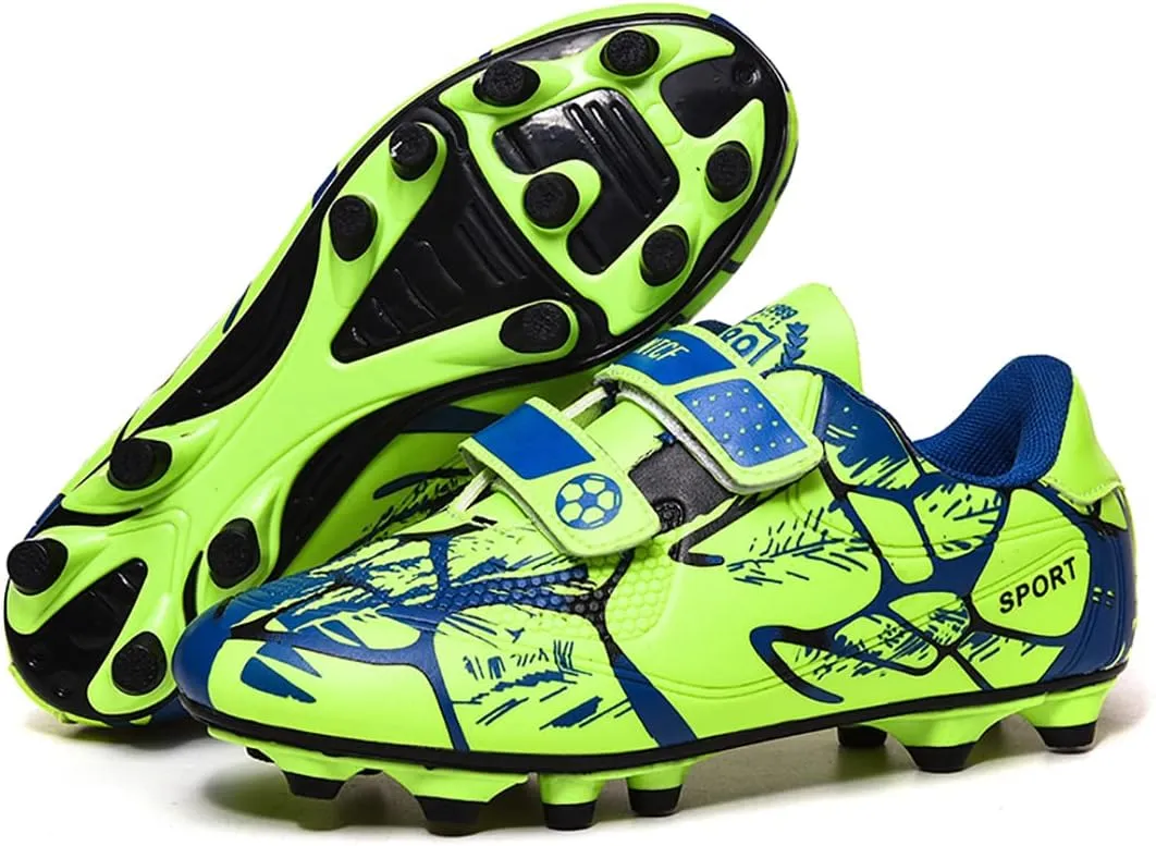 Kids Firm Ground Soccer Cleats for Boys Girls Outdoor Athletic Turf Shoes Indoor Football Trainning Sneakers