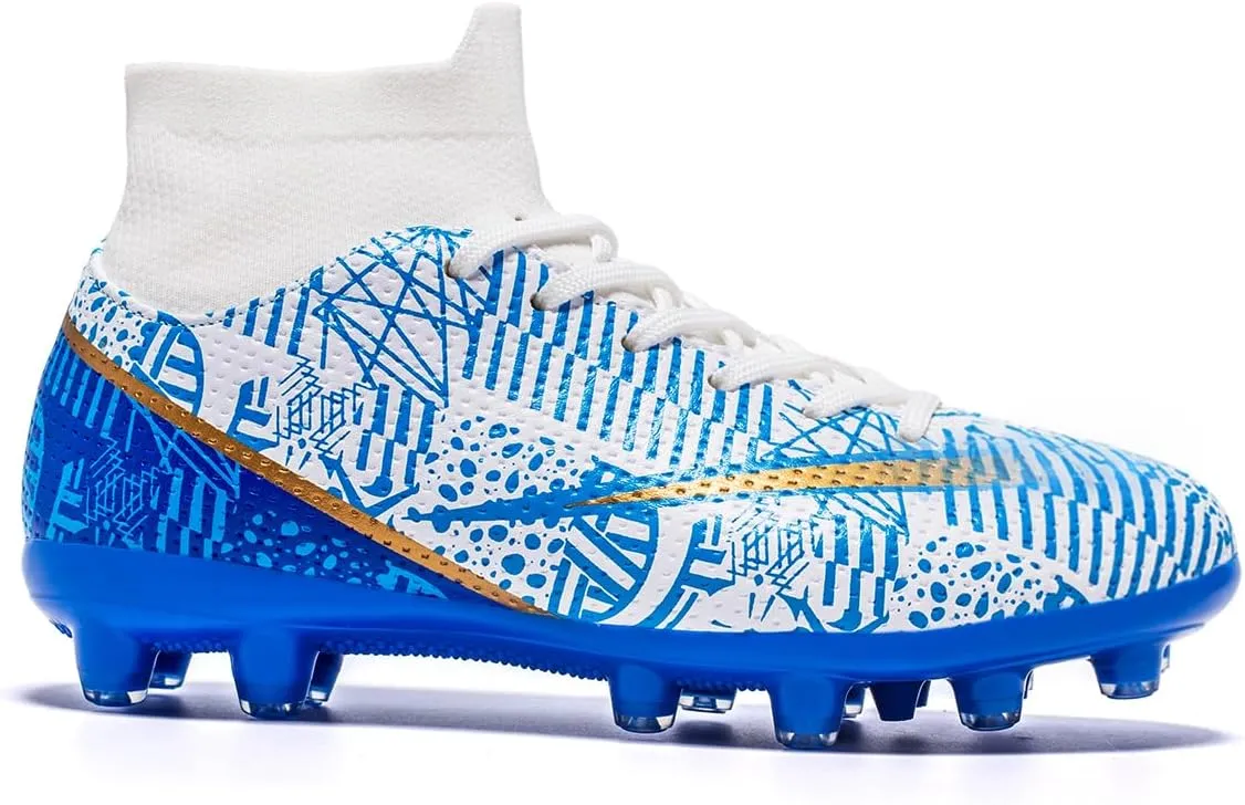 Kids Soccer Cleats Boys Girls Firm Ground Professional Athletic Outdoor Football Shoes