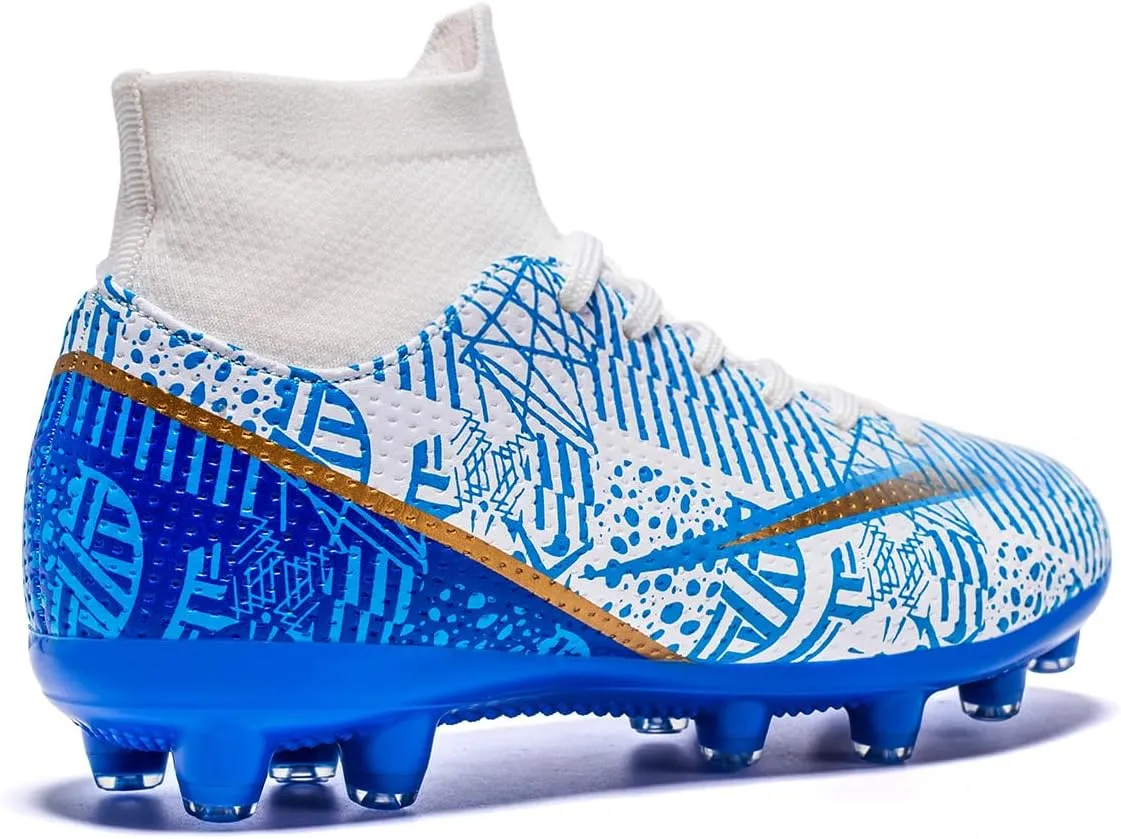 Kids Soccer Cleats Boys Girls Firm Ground Professional Athletic Outdoor Football Shoes