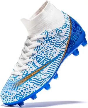 Kids Soccer Cleats Boys Girls Firm Ground Professional Athletic Outdoor Football Shoes