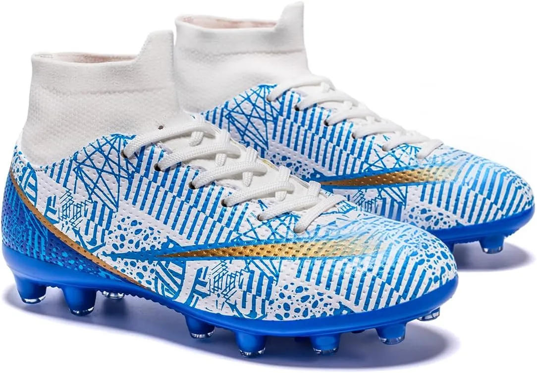Kids Soccer Cleats Boys Girls Firm Ground Professional Athletic Outdoor Football Shoes