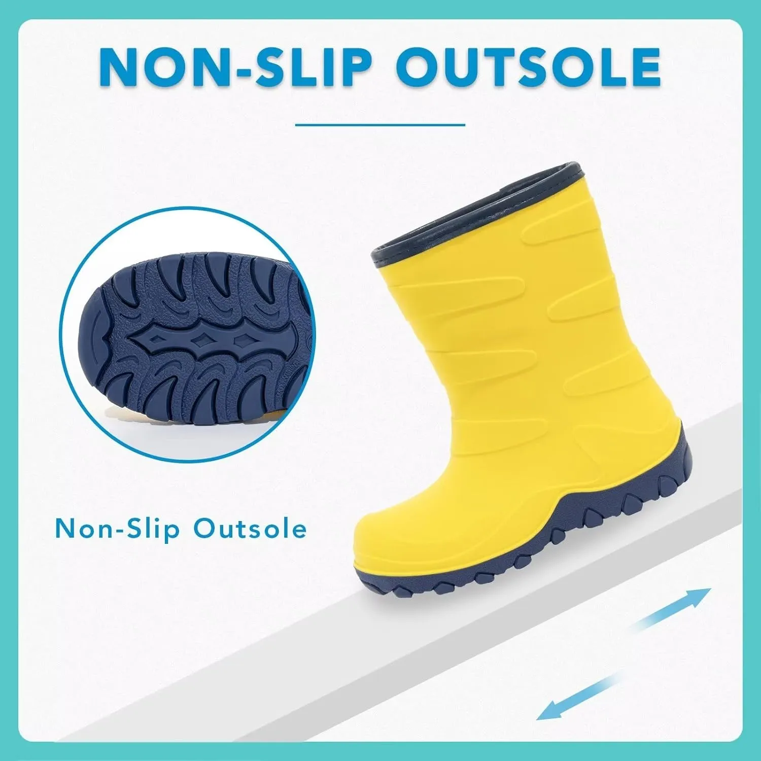 Kids Winter Rain Boots, Insulated Warm Snow Boots, Children Waterproof Mud Boots for Boys and Girls, Toddler/Little Kid/Big Kid