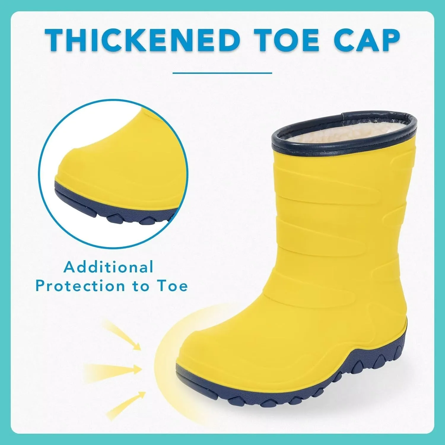 Kids Winter Rain Boots, Insulated Warm Snow Boots, Children Waterproof Mud Boots for Boys and Girls, Toddler/Little Kid/Big Kid