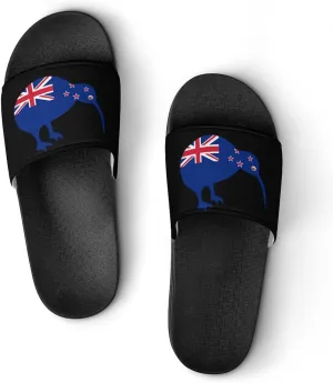 Kiwi New-Zea-Land Flag Funny Slide Sandals Non-Slip PVC Shower Slipper House Shoes Open Toe Slippers for Adult