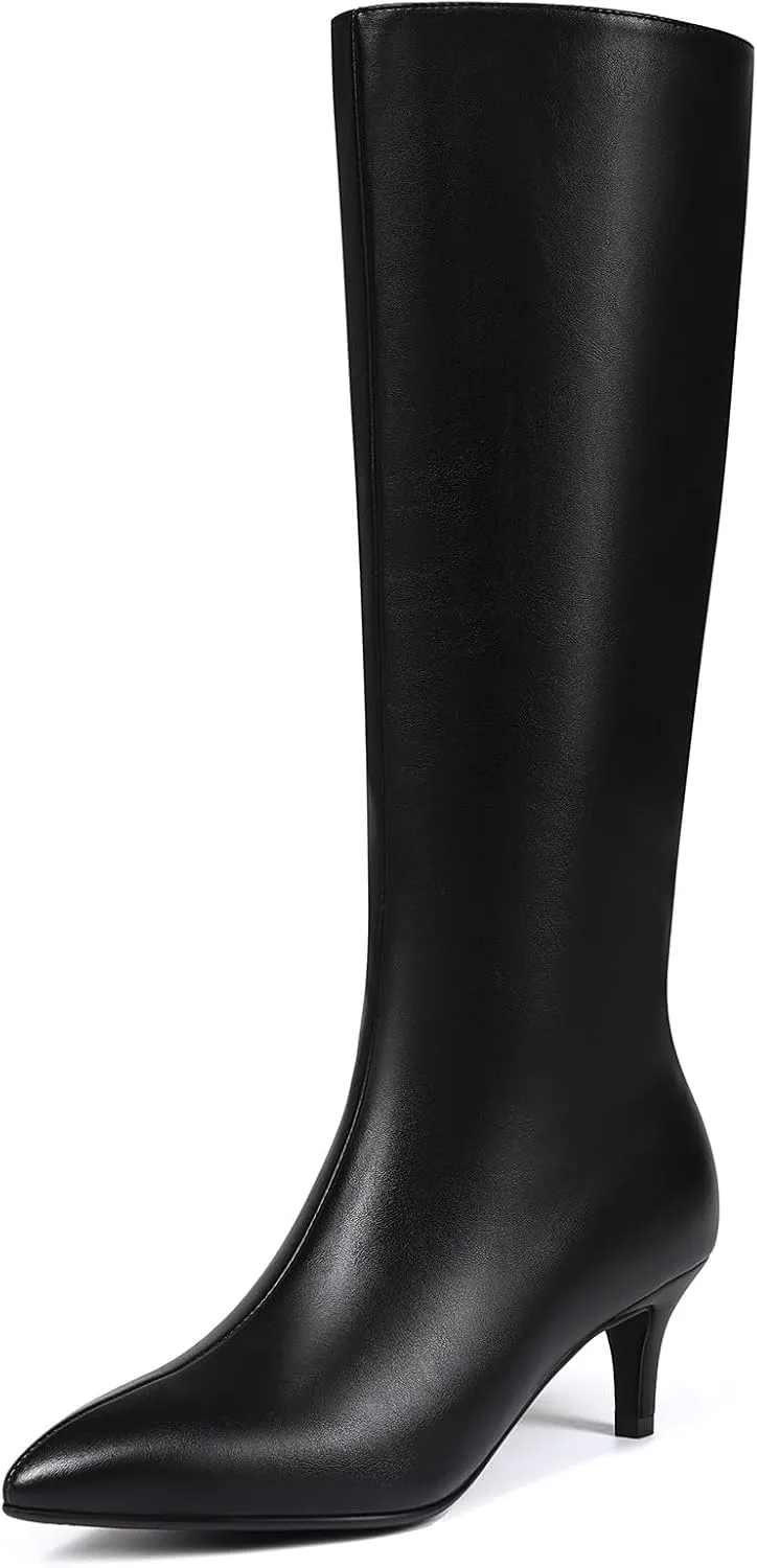 Knee High Boots Women Stiletto Heel Pointed Toe Tall Boot for Women Faux Crocodile Boots Side Zipper Fashion Long Boots